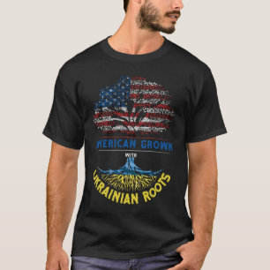 Amerikaanse Groot-Oekraïense wortels Vlag Venezuel T-shirt