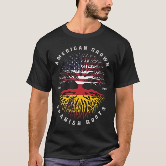 Amerikaanse Groot-Spaans Roots Spanje vlag T-shirt (Voorkant)
