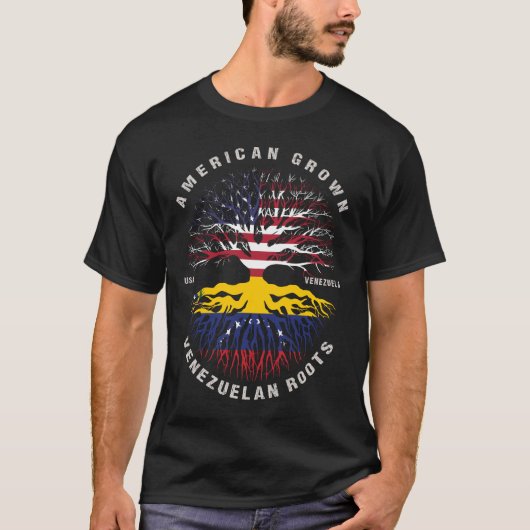 Amerikaanse Groot-Venezolaanse rots Venezuela vlag T-shirt (Voorkant)