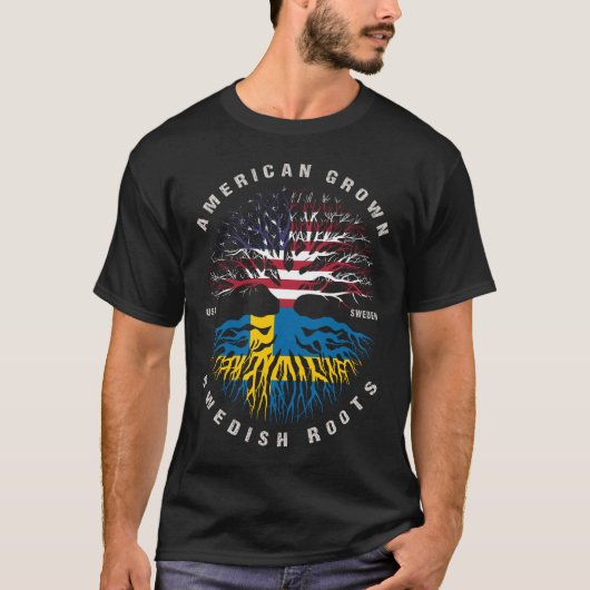 Amerikaanse Groot Zweden vlag T-shirt (Voorkant)