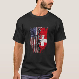 Amerikaanse Groot Zwitsers Roots Vlag Zwitserland T-shirt