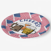 Amerikaanse grootoogtonijn papieren bordje (Gekanteld)