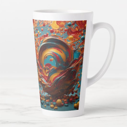 Amerikaanse grote latte Mok. Kleurrijke keramische Latte Mok (Rechts)