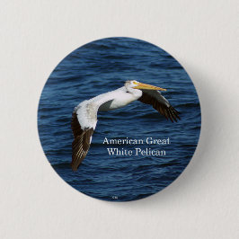Amerikaanse Grote Witte Pelikaan knop Ronde Button 5,7 Cm