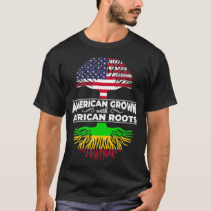 Amerikaanse Grown African Roots USA Flag Black His T-shirt