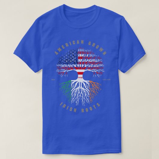 Amerikaanse Grown Irish Roots Ireland Flag T-shirt (Design voorkant)