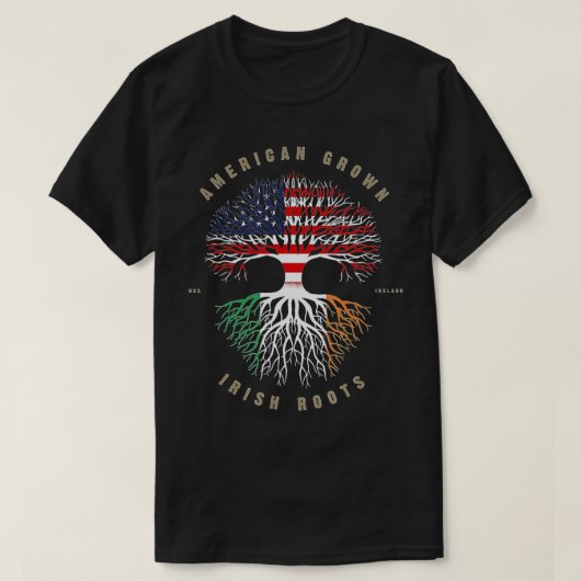Amerikaanse Grown Irish Roots Ireland Flag T-shirt (Design voorkant)