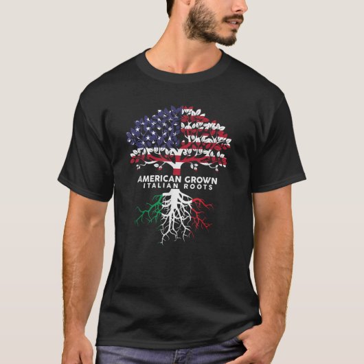 Amerikaanse Grown Italian Roots 4 juli Shirt (Voorkant)