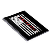 Amerikaanse Grunge Flag Baseball Fans Lover Notitieboek (Rechterzijde)
