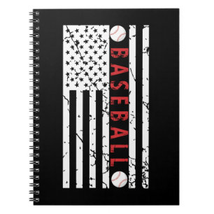 Amerikaanse Grunge Flag Baseball Fans Lover Notitieboek
