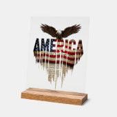 Amerikaanse grunge vlag en adelaar acryl bord (Hoek)