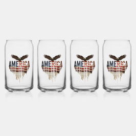 Amerikaanse grunge vlag en adelaar blikvorm glas