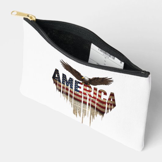 Amerikaanse grunge vlag en adelaar etui (Open)