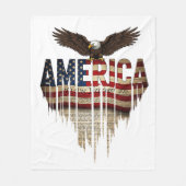 Amerikaanse grunge vlag en adelaar fleece deken (Voorkant)