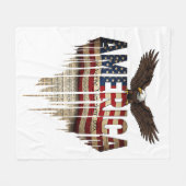 Amerikaanse grunge vlag en adelaar fleece deken (Voorkant (Horizontaal))