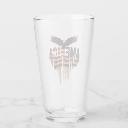 Amerikaanse grunge vlag en adelaar glas (Achterkant)