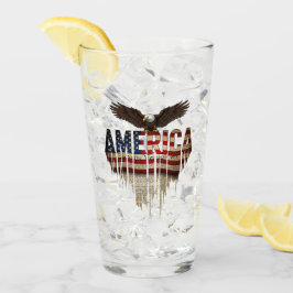 Amerikaanse grunge vlag en adelaar glas