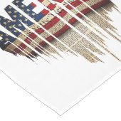 Amerikaanse grunge vlag en adelaar medium tafelloper (Hoek)