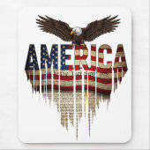 Amerikaanse grunge vlag en adelaar muismat (Voorkant)