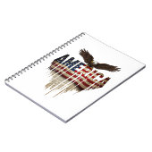 Amerikaanse grunge vlag en adelaar notitieboek (Linkerzijde)