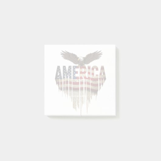 Amerikaanse grunge vlag en adelaar post-it® notes (Voorkant)