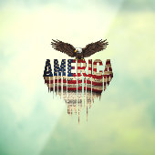 Amerikaanse grunge vlag en adelaar raamsticker (Vel 3)