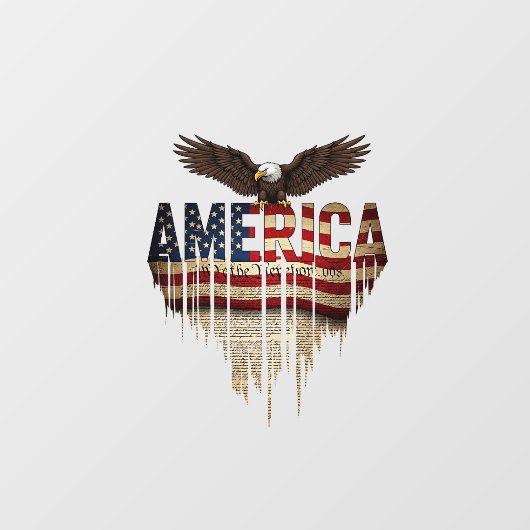 Amerikaanse grunge vlag en adelaar raamsticker (Vel)