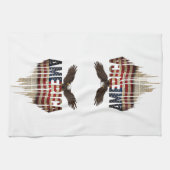 Amerikaanse grunge vlag en adelaar theedoek (Horizontaal)