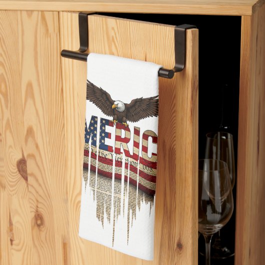 Amerikaanse grunge vlag en adelaar theedoek (Derde Gevouwen)