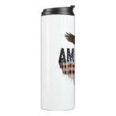 Amerikaanse grunge vlag en adelaar thermosbeker (Gedraaid links)