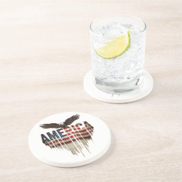 Amerikaanse grunge vlag en adelaar zandsteen onderzetter