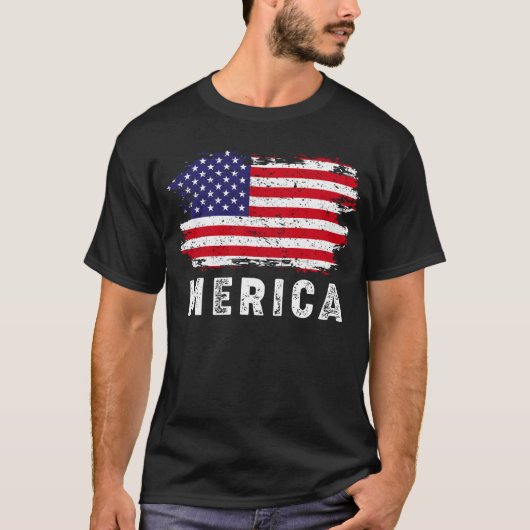 Amerikaanse Grunge-vlag T-shirt (Voorkant)