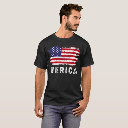 Amerikaanse Grunge-vlag T-shirt (Voorkant volledig)