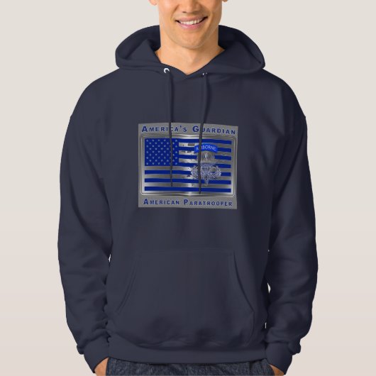 Amerikaanse Guardian Airborne Paratrooper Flag Hoodie (Voorkant)
