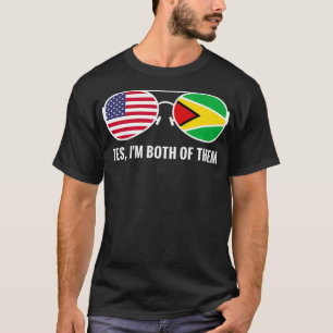 Amerikaanse Guyana-vlag Zonnebril Guyanese Amerika T-shirt