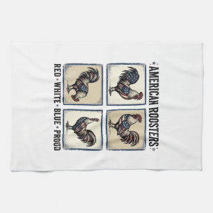 Amerikaanse Haan Retro Patriottisch Shirt Ontwerp_ Theedoek