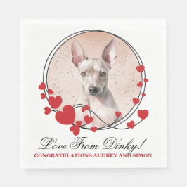 Amerikaanse haarloze terriër bruiloft servetten me