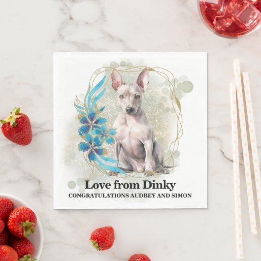 Amerikaanse haarloze terriër bruiloft servetten me (Insitu)