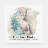 Amerikaanse haarloze terriër bruiloft servetten me (Voorkant)