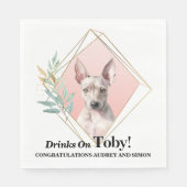 Amerikaanse haarloze terriër bruiloft servetten me (Voorkant)