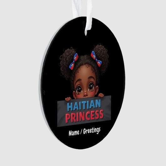 Amerikaanse Haïtiaanse Vlag Dag Haïtiaanse Prinses Ornament (voorkant)