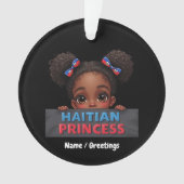 Amerikaanse Haïtiaanse Vlag Dag Haïtiaanse Prinses Ornament (voorkant)