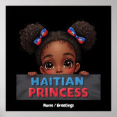 Amerikaanse Haïtiaanse Vlag Dag Haïtiaanse Prinses Poster (Voorkant)