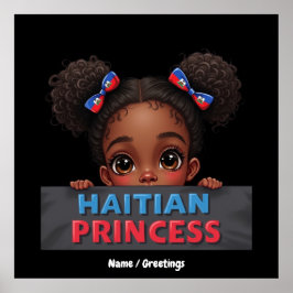 Amerikaanse Haïtiaanse Vlag Dag Haïtiaanse Prinses Poster