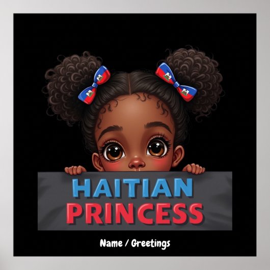 Amerikaanse Haïtiaanse Vlag Dag Haïtiaanse Prinses Poster (Voorkant)