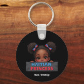 Amerikaanse Haïtiaanse Vlag Dag Haïtiaanse Prinses Sleutelhanger (Voorkant)