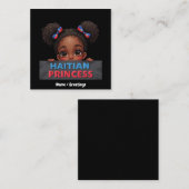 Amerikaanse Haïtiaanse Vlag Dag Haïtiaanse Prinses Vierkante Visitekaartje (Voorkant / Achterkant)