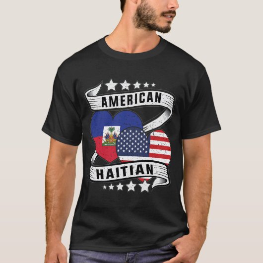Amerikaanse Haïtiaanse vlag T-shirt (Voorkant)