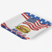 Amerikaanse Hamburger 4 juli Onafhankelijkheidsdag Papieren Bordje (Gebogen)
