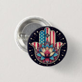 AMERIKAANSE HAMSA RONDE BUTTON 3,2 CM (Voorkant /achterkant)